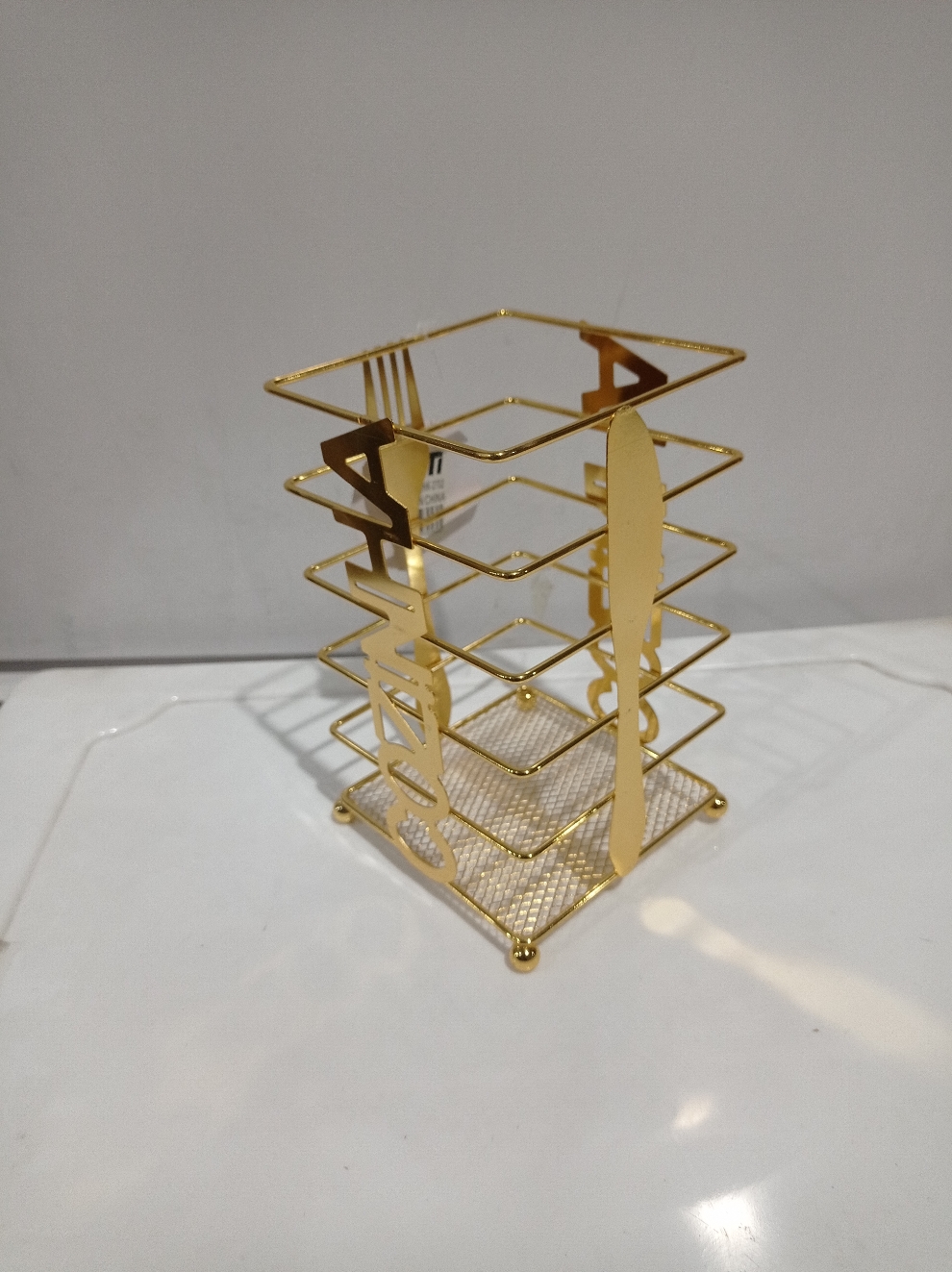 سلات ملاعق استيل ذهبي مربع ك*48ح HK-2702