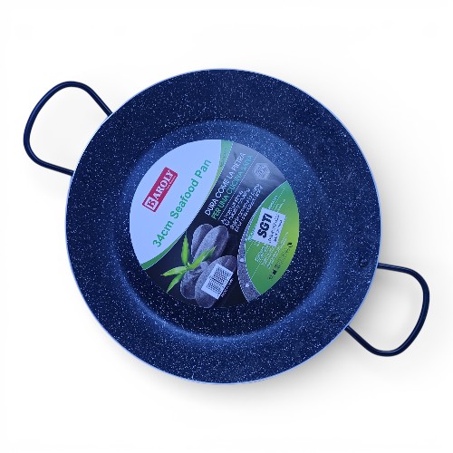 طاوات لحوح جرنيت بيدين اسود بغطاء 34سم بارولي BAROLY 201  38/67 JLK-34