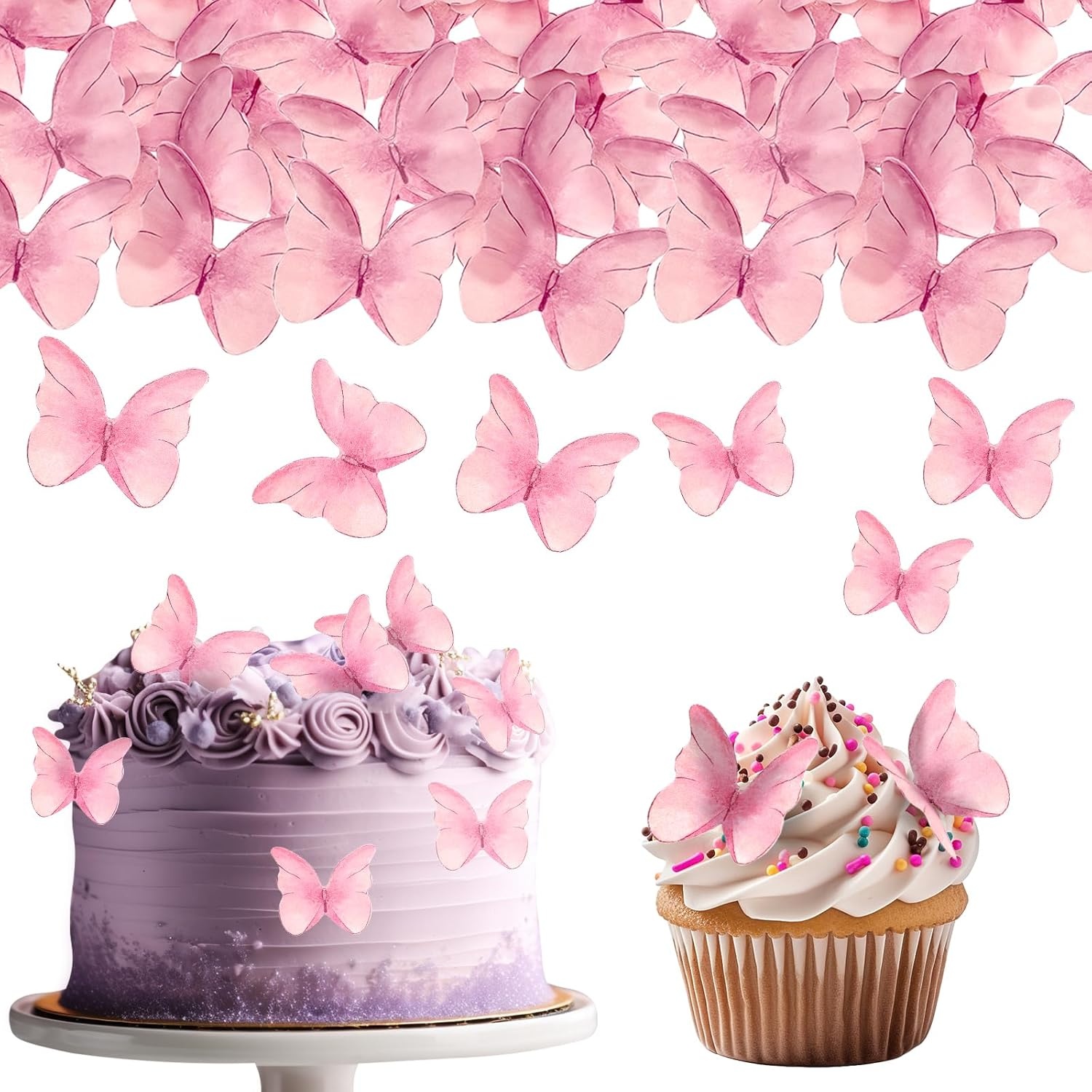 زينة كيك نجوم قلوب فراشات