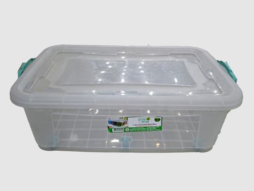علب بلاستك شفاف مغطاء تركي30 لتر بولي#E-510